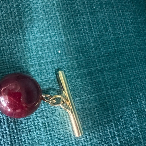Ann Taylor Italian Collection Enamel Ball Plum Rose Necklace - Picture 7 of 9